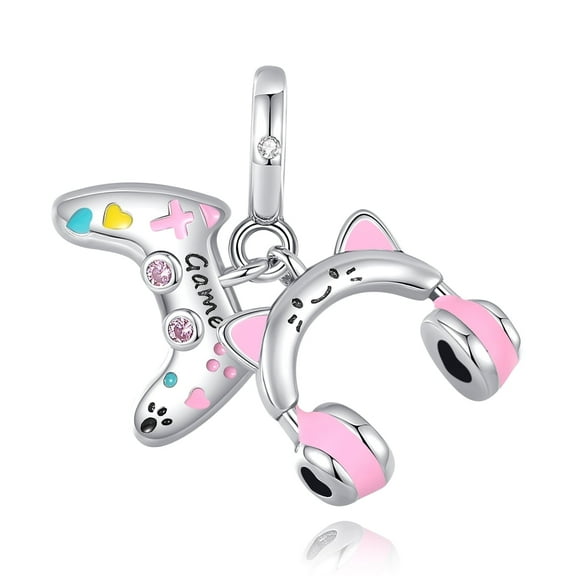 925 Sterling Silver Charm for Bracelets Game Console & Headphone Dangle Charms Women Bracelet Charm