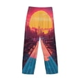 thumbnail image 3 of Lsque Neon Sunset Cyberpunk Cityscape Print Men's Pajama Pants, Lounge Pant - Comfortable Home Wear,Elastic Waistband, Stylish Design-XX-Large, 3 of 9