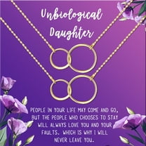 Anavia Unbiological Daughter Jewelry, Step Daughter Necklace Gift, Bonus Daughter Birthday Card Gift, Mother Daughter Set Necklace-[Two Gold Infinity Double Ring, Royal Purple Gift Card]