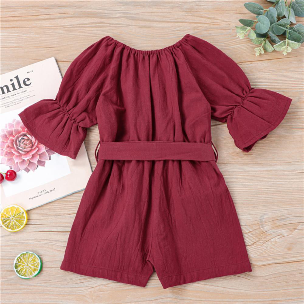 Details about   Baby Girls Outfit Ruffles Sleeve Mini Dress Kid Summer Clothes Toddler Overalls 