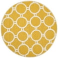 thumbnail image 2 of SAFAVIEH Cambridge Joss Geometric Circles Wool Area Rug, Gold/Ivory, 6' x 6' Round, 2 of 5