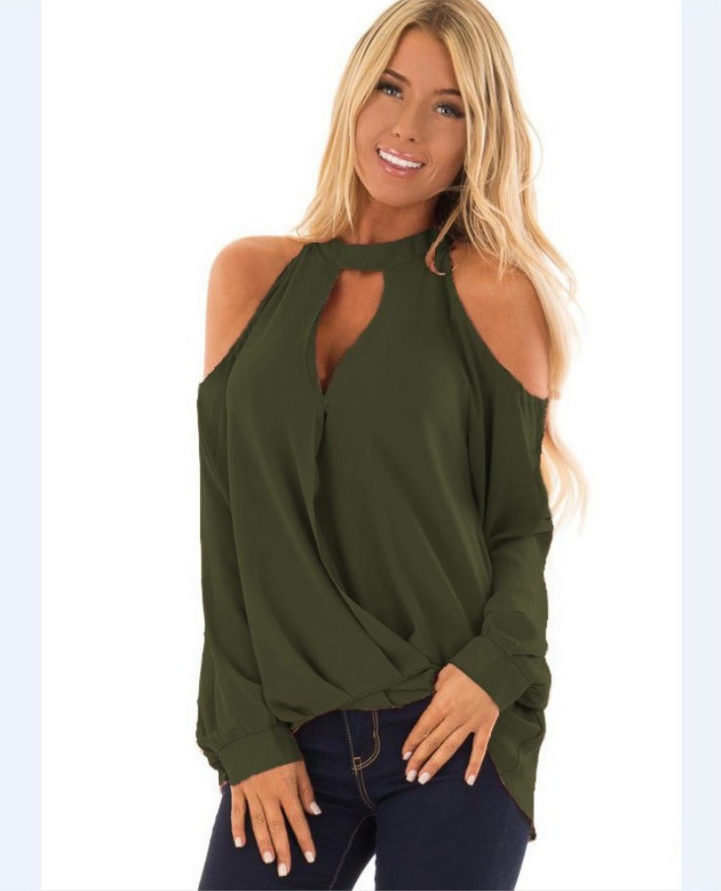 Women's Cold Shoulder Long Sleeves Tops 