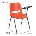 thumbnail image 5 of Flash Furniture Orange Ergonomic Shell Chair with Left Handed Flip-Up Tablet Arm, 5 of 13