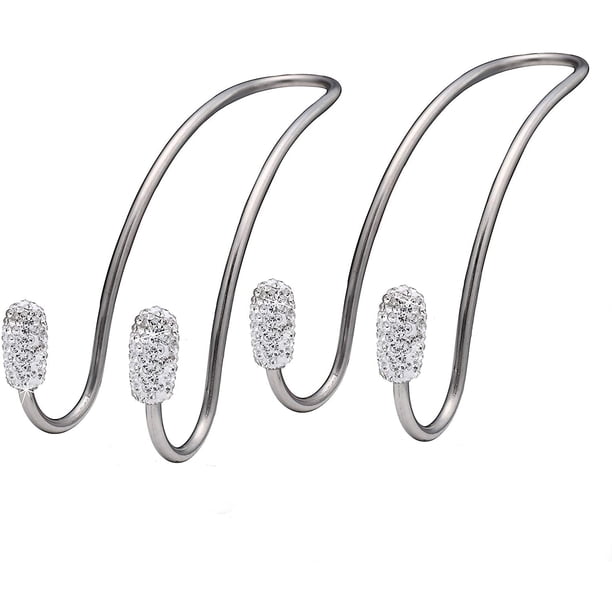 Paquete de 2 organizadores de respaldo de asiento, ganchos organizadores universales Bling Diamond, ganchos para colgar reposacabezas de coche, organizadores de bolsas, estante y colgador, ganchos de almacenamiento para asiento trasero de coche resistentes y duraderos
