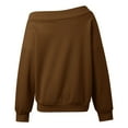 thumbnail image 6 of Bibifish Womens Sweatshirts Oversized Fleece Lined Off Shoulder Sweatshirts Casual Long Sleeve Streetwear Ladies Trendy Pullover Tops, 6 of 7