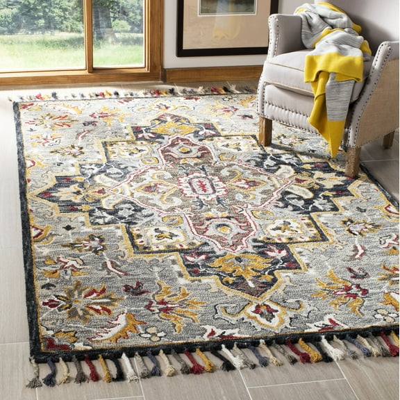 SAFAVIEH Aspen Eilish Oriental Wool Area Rug, Grey/Charcoal, 4' x 6'