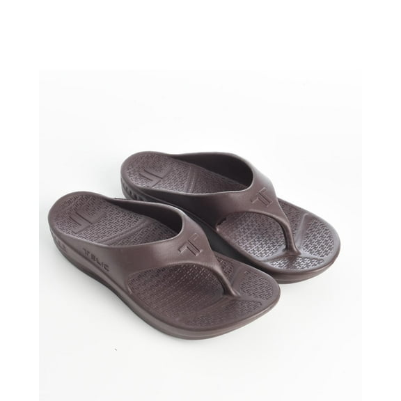 Telic Unisex Comfort Shoe Arch Support Recovery Flip Flop -BROWN-2XS