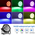 thumbnail image 4 of Stage Par Light IP65 Waterproof RGBW Outdoor 14 LED DJ Lighting DMX Control Upligting Party Wash Light Strobe Effect DJ Light for Night Club Disco Club Wedding Bar, 4 of 7