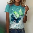 thumbnail image 2 of Dyegold Vintage Tees For Women Floral Print Short Sleeve Crewneck Tops Shirts Plus Size Retro Graphic Tshirts Casual Blouse, 2 of 5