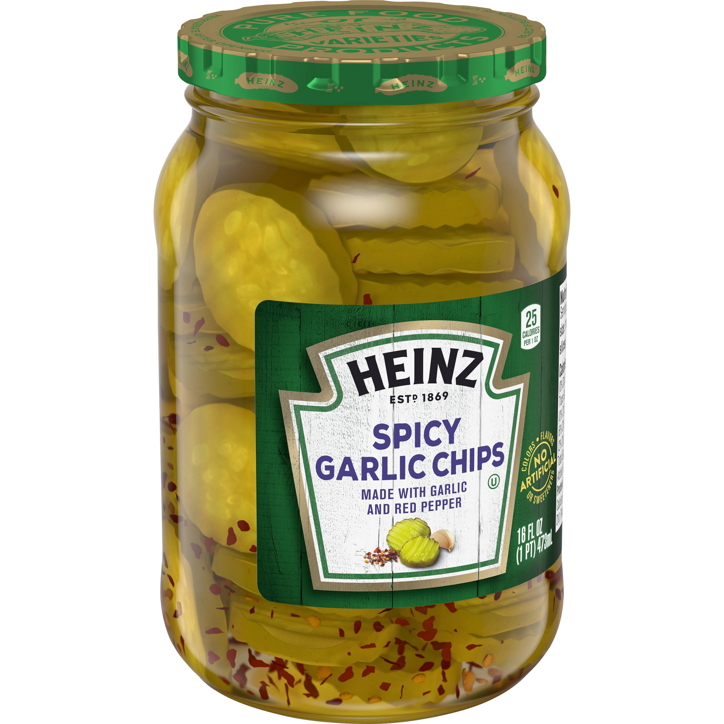 Heinz Spicy Garlic Pickle Chips, 16 fl oz Jar