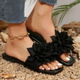 thumbnail image 3 of Dakaela Slide Sandals for Women Flower Square Open Toe Summer Slippers Beach Vacation Casual Flat Shoes, 3 of 7