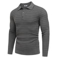 thumbnail image 3 of COOFANDY Mens Knit Polo Shirts Long Sleeve Casual Polo Sweaters Shirt Waffle Textured Collared Sweater, 3 of 6