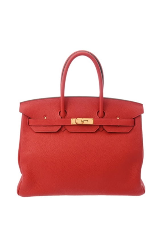 Pre-Owned HERMES Birkin 35 Rouge Pivoine (P Stamp) (circa 2012) Men's/Women's Togo Handbag,...