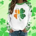 thumbnail image 2 of FDGIU ‌‌‌‌Women's Saint Patrick's Day Sweatshirt - Long Sleeve Green Shamrock Print Crew Neck Pullover, 2 of 5