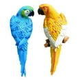 thumbnail image 5 of Vsenkes 2 Pieces Parrot Figurines Tree Ornaments Tree Decor Weatherproof Animal Lifelike Blue Yellow, 5 of 9