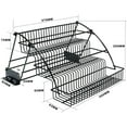 thumbnail image 2 of 3 Tier Black Pull Down Cabinet Spice Rack Organizer Stand Metal Storage Shelf for Kitchen, 2 of 11