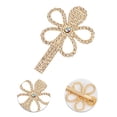 thumbnail image 3 of 5 Piezas de Clips para el Cabello de Estrella de Mar de Perlas Falsas de Moda para Niñas en Tono Dorado y Blanco, 3 of 3