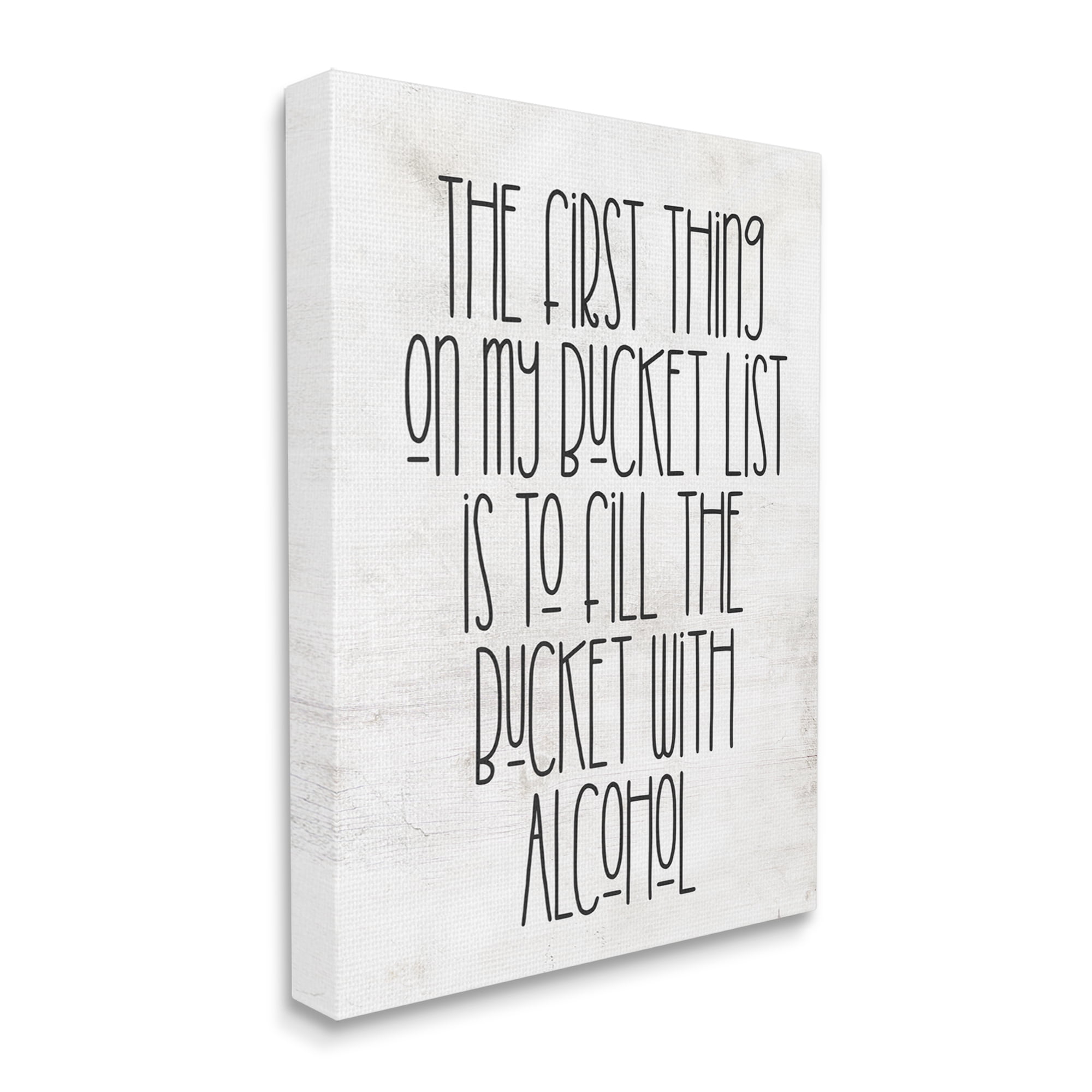 Stupell Industries Funny Alcohol Bucket List Inspirational Painting Gallery Wrapped Canvas Art Print Wall Art, 16 x 20