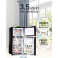thumbnail image 3 of 3.5 Cu.Ft Mini Fridge Freezer, 2 Door Small Refrigerator, 7 Level Adjustable Thermostat Freezer Fridge for Living Room, Kitchen and Apartment, Black, 3 of 7