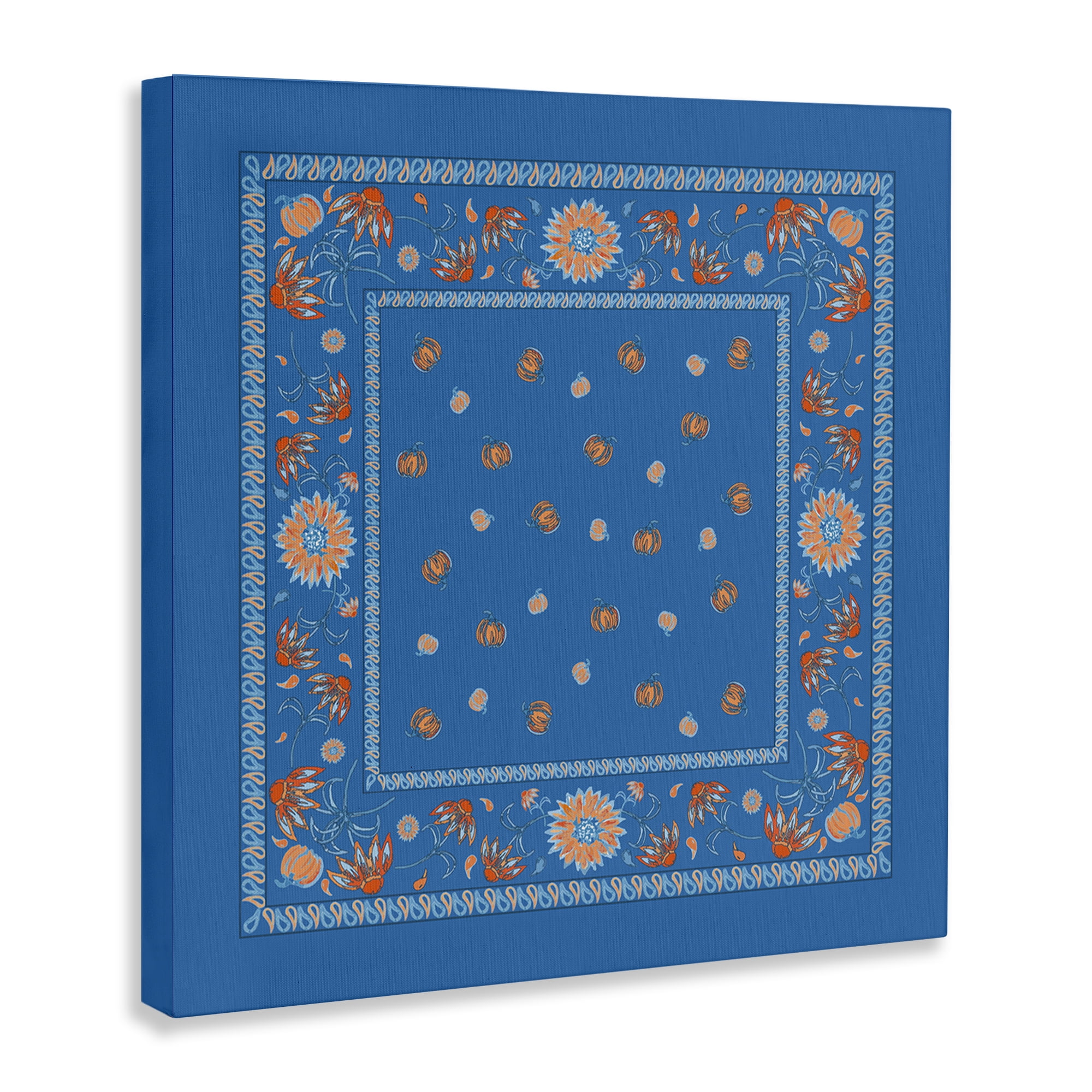 Stupell Industries Blue Sky Harvest Pattern Plants & Flowers Painting Wrapped Canvas Art Print Wall Art, 24 x 24