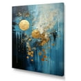 thumbnail image 2 of Designart "Cerulean Cycle Dreams: Moon In Blue And Gold II" Moon Canvas Prints, 2 of 7