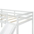 thumbnail image 4 of Harper & Bright Designs Wooden Twin Size Double Loft Bed with Slide, L Shaped Loft Bed Frame with Full-Length Guardrail for Bedroom, White, 4 of 12