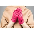 thumbnail image 2 of Girls Autumn Winter Short Warm Mitten Real Leather Lambskin Gloves Leather Glove, 2 of 6