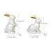 thumbnail image 3 of Easter Glittering White Bunny Statue Set Gold-eared Bunny Figurines Suitable For Home Living Room Garden Patio, 3 of 6