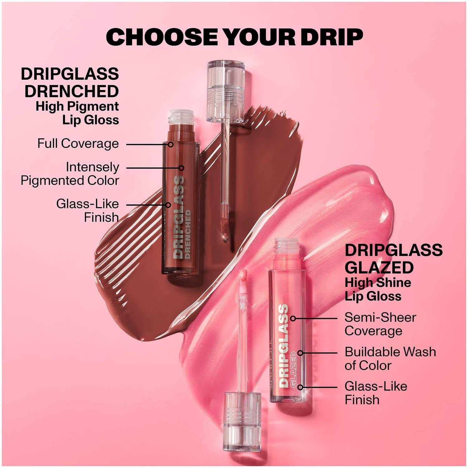 MORPHE Dripglass Drenched High Pigment Lip Gloss - Mauve Splash