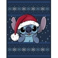 thumbnail image 2 of Men's Lilo & Stitch Santa Hat Ugly Sweater Long Sleeve Shirt Navy Blue 2X Large, 2 of 4