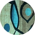 thumbnail image 1 of Ahgly Company Indoor Round Abstract Light Blue Modern Area Rugs, 8' Round, 1 of 4