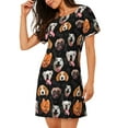 thumbnail image 2 of Balery Different Breeds Of Dogs Camisón de manga corta con cuello redondo para mujer, cómodo y elegante., 2 of 6