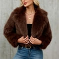 thumbnail image 3 of qucoqpe Winter Cardigan Coats for Women 2025 Winter Fashion Solid Lapel Collar Warm Long Sleeve Furry Open Front Outwears, 3 of 5