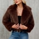 thumbnail image 4 of Chaqueta de abrigo cálida para mujer, de invierno, lisa, con cuello vuelto, 4 of 8