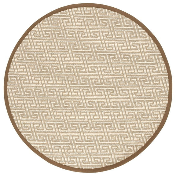SAFAVIEH Natural Fiber Oswin Geometric Area Rug, Natural, 6' x 6' Round