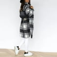 thumbnail image 2 of Womens Plaid Long Shacket Jackets Long Sleeve Button Down Casual Shirts, 2 of 6