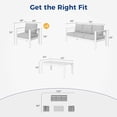 thumbnail image 4 of RoyalCraft Aluminum Outdoor Patio Furniture Set, 4 Pcs Modern Outdoor Conversation Set Sectional Sofa with Upgrade Cushion and Coffee Table for Balcony,White, 4 of 9