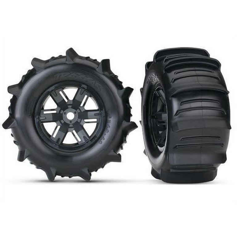 Traxxas X-Maxx Pre-Mounted Paddle Tires & Wheels (2) (Black) Traxxas X-Maxx Pre-Mounted Paddle Tires & Wheels (2) (Black)