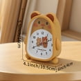 thumbnail image 3 of REGALWOVEN Desk Alarm Clock, Lovely Three-dimensional Bear-Shaped, Cute Patterns, Non-Tick, Perfect for Teens Orange 4.1"L x 1.6"W x 5.5"H, 3 of 4