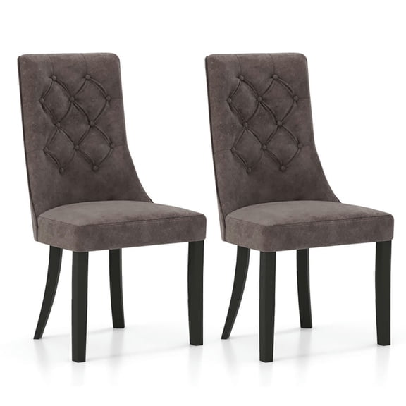 Kadyn Accent Chair, Dining Chairs,Dining Seating,Tufted Dining Chairs Set of 2 with High Backrest and Padded Seat-Gray