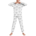 thumbnail image 5 of Cowsor Big Kids Boys Girls Valentine's Day Creative Graffiti Print Long Sleeve Top Pants Set Cute Holiday Outfit 5-16 Years Old, 5 of 7