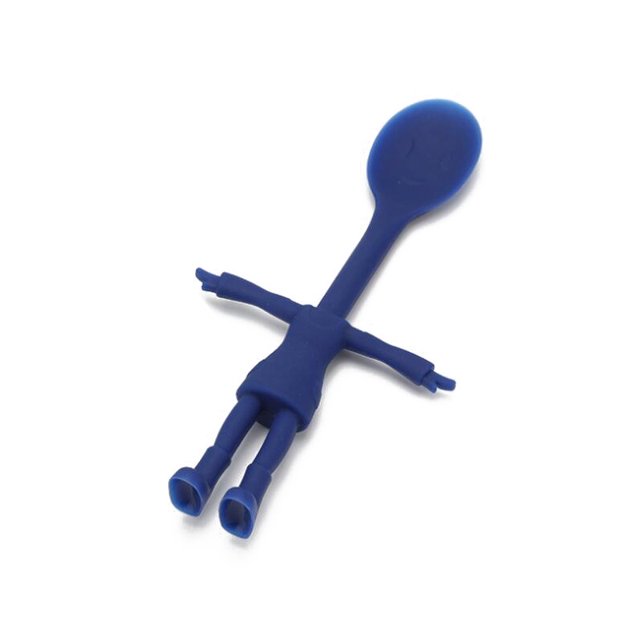Cuchara de silicona con forma de cuerpo humano para bebé, cuchara de arroz resistente al calor, suave y flexible, accesorios de alimentación segura para el cuidado del bebé