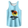 thumbnail image 2 of Tank Tops Men Summer Funny Graphi T Shirts Sports Fitness Gym Casual Loose Beach Everyday Wear Lightweight Vest Light Blue XXL, 2 of 3
