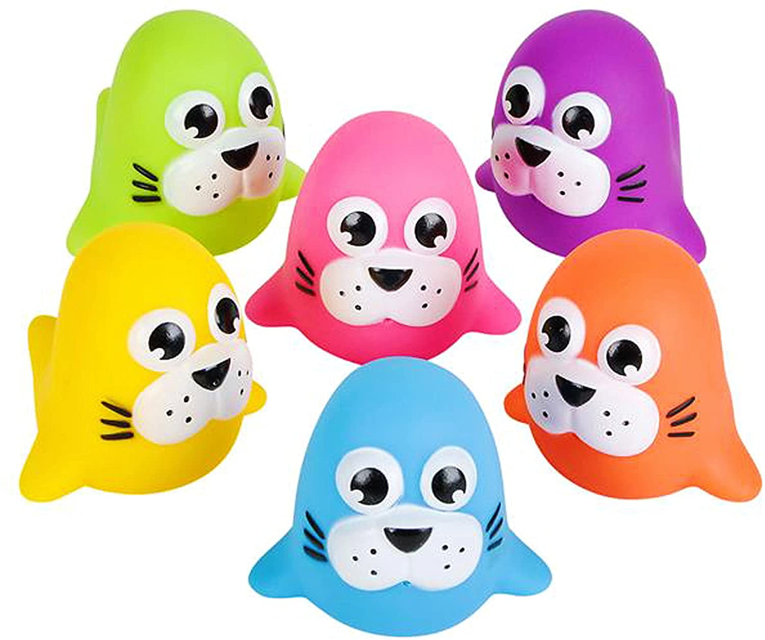 Bath Toys 12 Pack Squirting Bath Toys 2" Rubber Seals Squirts Baby