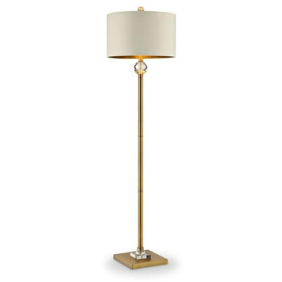 63.25 in. Perspicio Solid Crystal Orb Gold Column Floor Lamp