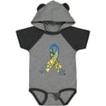 thumbnail image 3 of Inktastic Down Syndrome Awareness Blue and Yellow Hearts Ribbon Boys or Girls Baby Bodysuit, 3 of 5