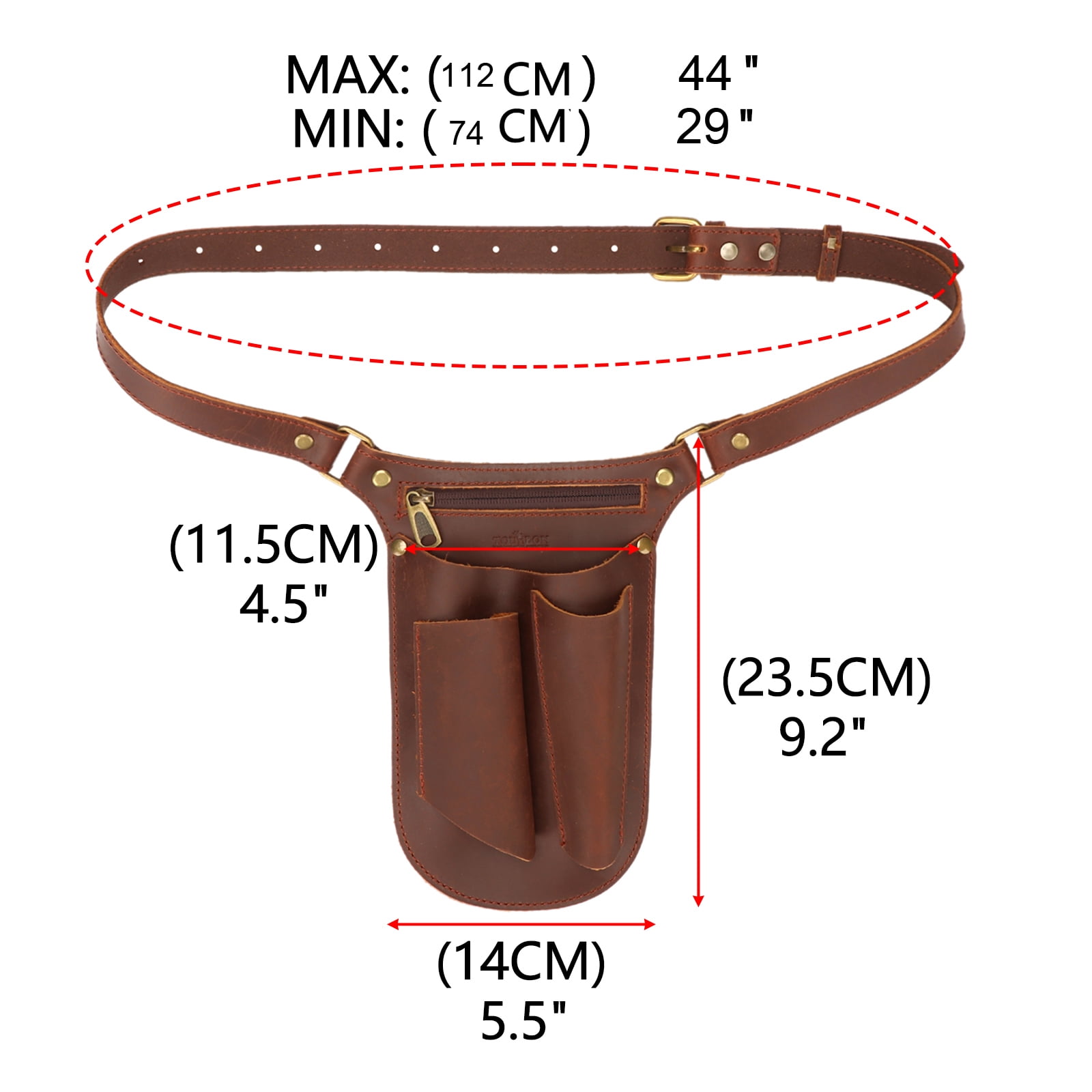 Tourbon Leather Gardener Carry Pouch Florists Tool Belt Bag for Carpenter with 4 Pockets