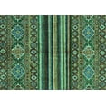 thumbnail image 1 of Ahgly Company Machine Washable Indoor Rectangle Abstract Turquoise Blue Modern Area Rugs, 2' x 4', 1 of 4
