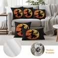 thumbnail image 6 of Halloween Outdoor Waterproof Pillow Covers, Broom Riding Black Witch Cat Orange Fall Moon Decorative Square Throw Pillowcase Sofa Cushion Sham for Patio/Couch/Chair, 20"x20" 2 Pack, 6 of 8