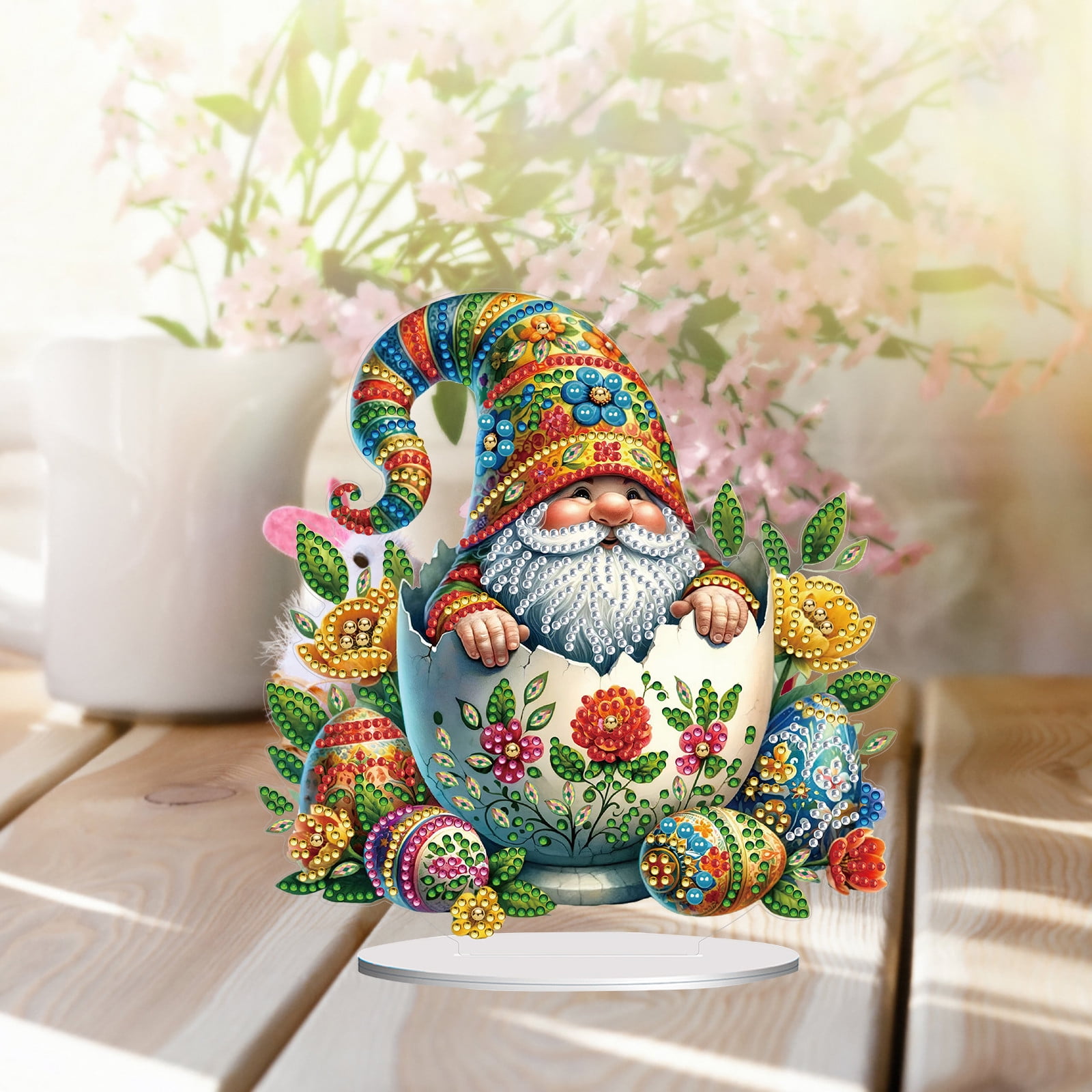 FLOPESN 2Pcs DIY Diamond Art Painting Easter Goblin Ornament Kits with Oval Base, Single-Sided Diamond Painting PET Craft for Home Decor